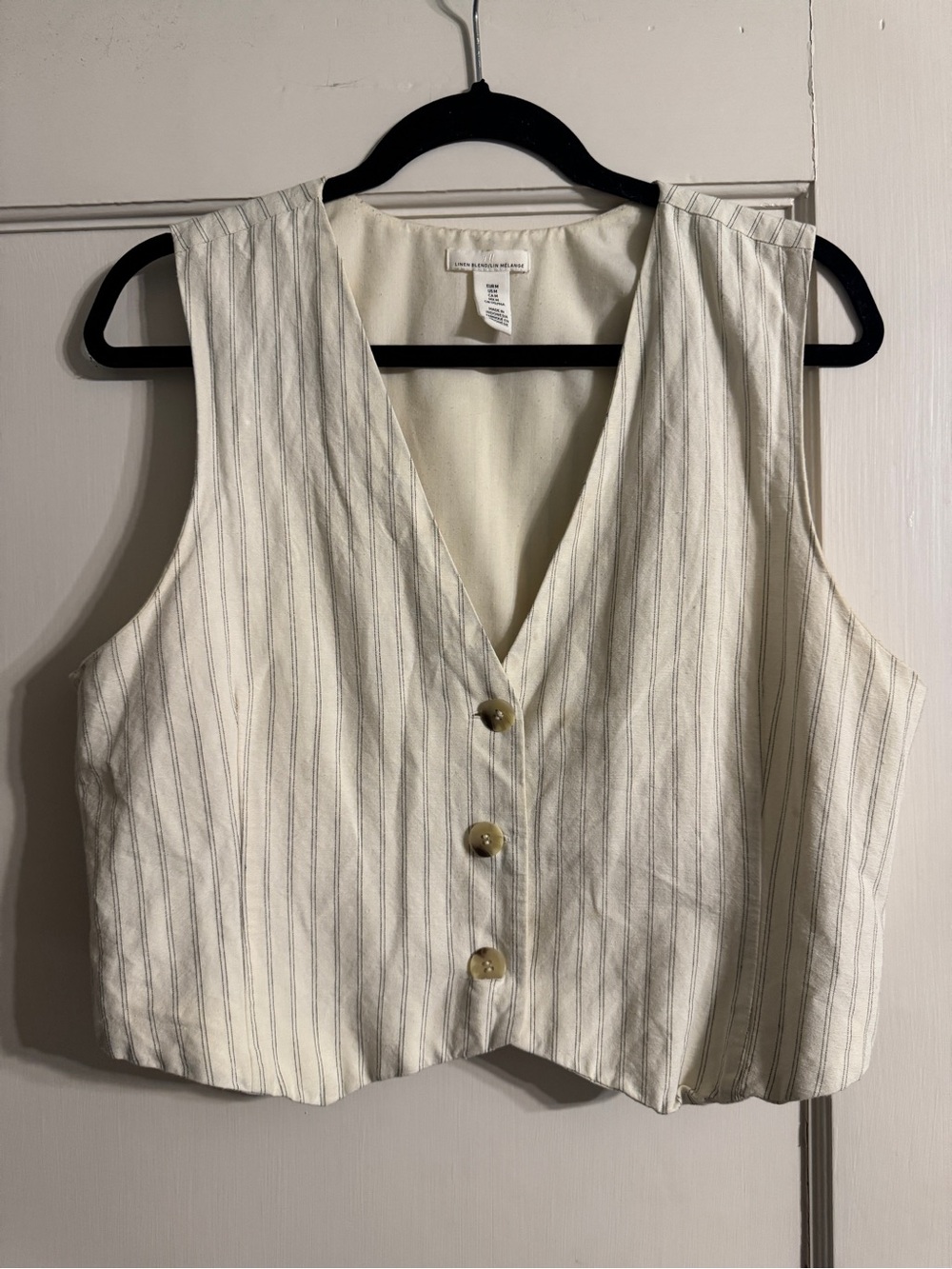 H&M Linen Striped Vest - Cream